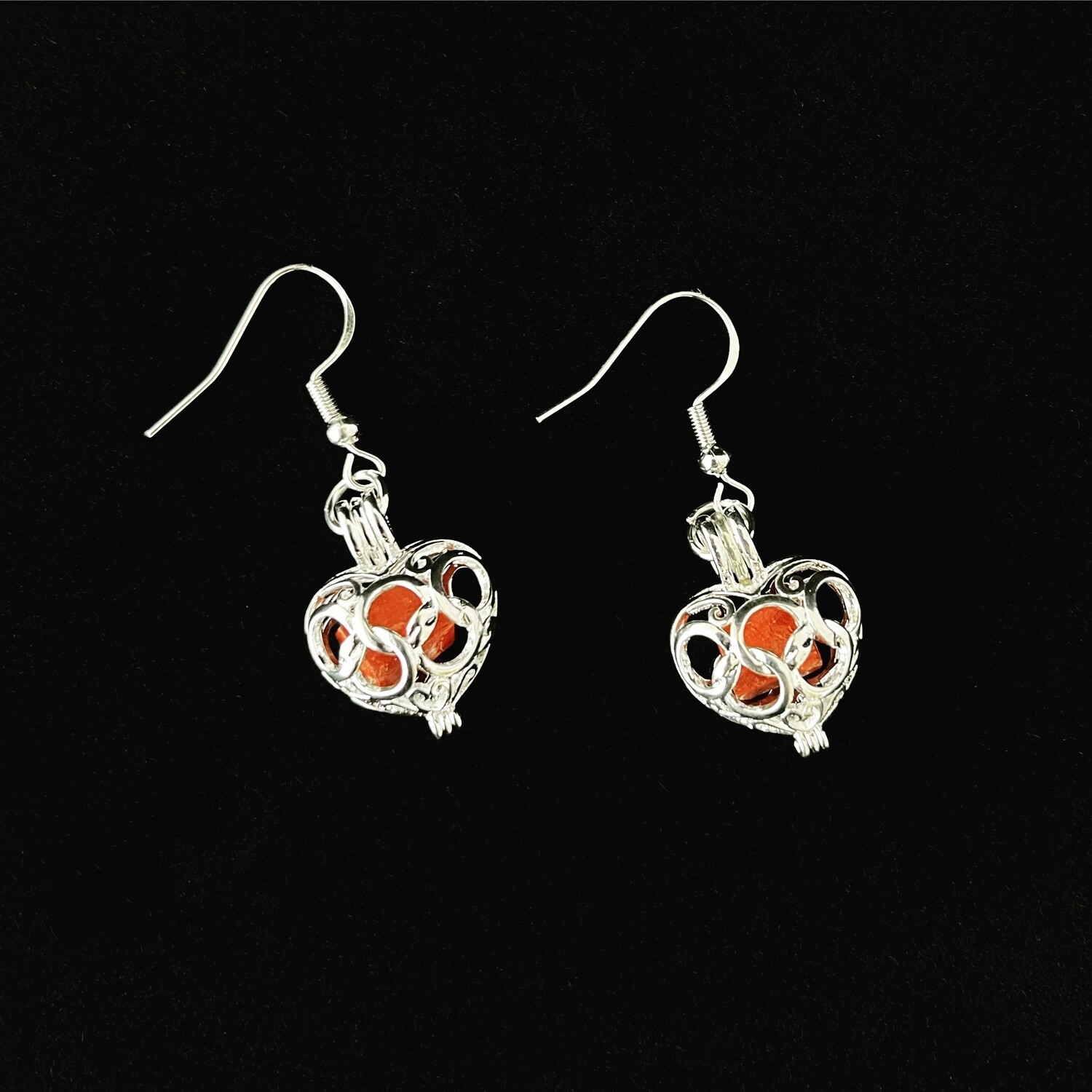 Silver Linked-Circle Locket Earrings