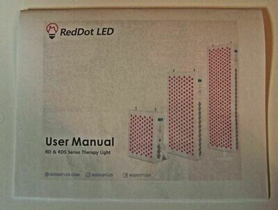 Rd RDS User&#39;s Manual Red Light Therapy Panel PRINTED Book