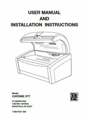 Cayenne XTT User's Manual Salon Tanning Bed PRINTED