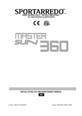Sportarredo Master Sun 360 User Manual PDF &amp; Printed Manual