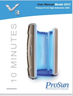 Prosun V3  Model 42V3 Tanning Booth User Manual