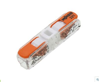 2 Conductor In Line Splice Connector Wago 20-12 AWG