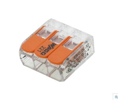 3 Conductor Compact splicing Level Nut  Wago 24-12 AWG