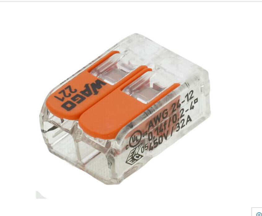 2 Way Conductor  Compact Splicing Level Nut Wago 24-12 AWG