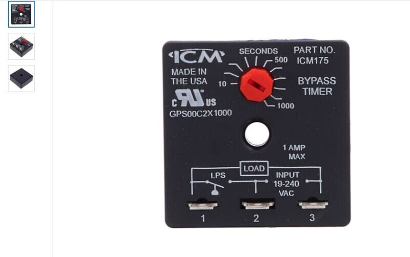 Backup Timer Universal 120V/240V 10-15 minute Secondary Redundant Timer ESB