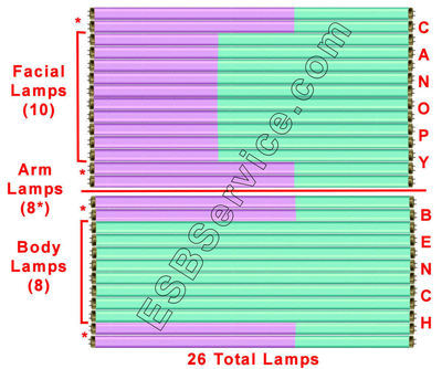 26 Radiance Trio Advantage ESB Bronzing Only Lamp Kit