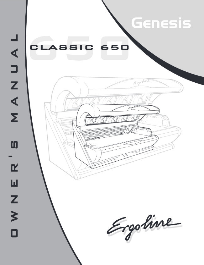 Ergoline 650 Genesis Tanning Bed User Manual DOWNLOAD