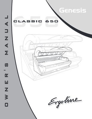 Ergoline 650 Genesis Tanning Bed User Manual PRINTED Ergoline 650 Genesis Tanning Bed User Manual PRINTED