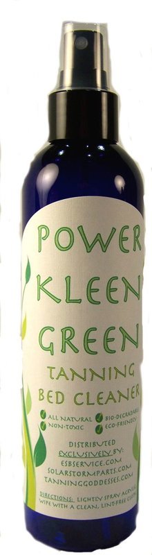 Power Kleen Green 8 oz. Spray Bottle Tanning Bed Acrylic Cleaner - Same Clean, now Green!