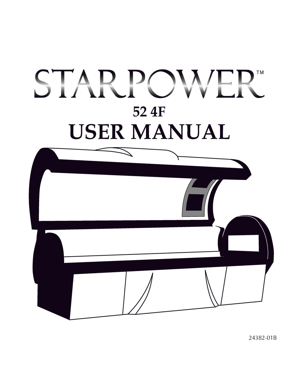 STARPOWER 52-4 160W User's Manual Salon Tanning Bed DOWNLOAD
