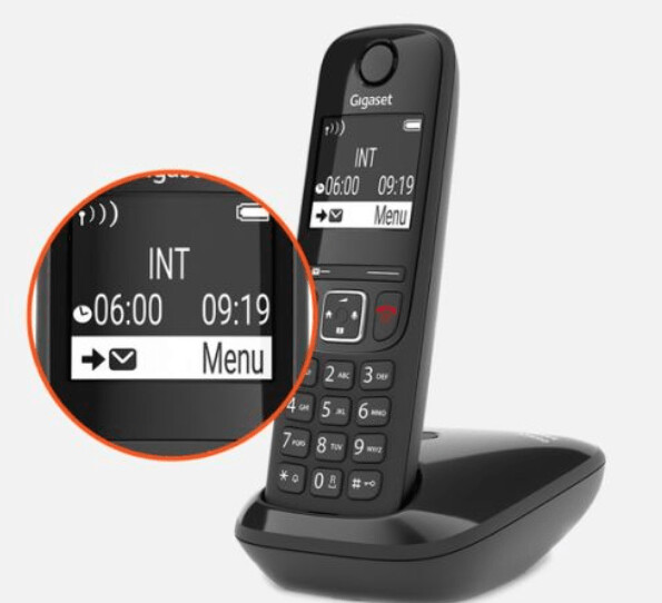GIGASET ECO DECT AS390  avec haut parleur et porté réduite Téléphone sans fil - NOIR