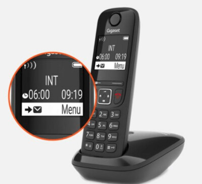GIGASET ECO DECT AS360 avec haut parleur et porté réduite Téléphone sans fil - NOIR