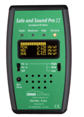 NOUVEAU µW/m² et V/m ! Détecteur hautes fréquences Safe and Sound Pro II + Housse incluse de protection
