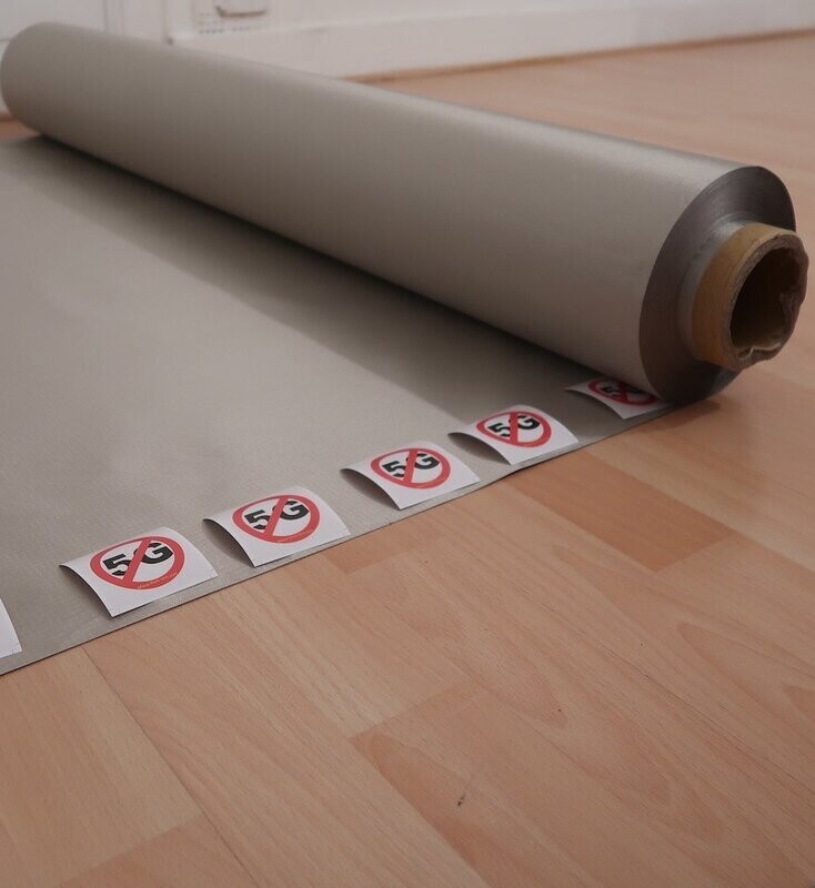 MVU 100 en 0,09mm -98 dB Toile  de protection professionnelle largeur 108 cm / Protection 50 Hertz, Linky , 2G, 3G, 4G, 5G ... Réf 188