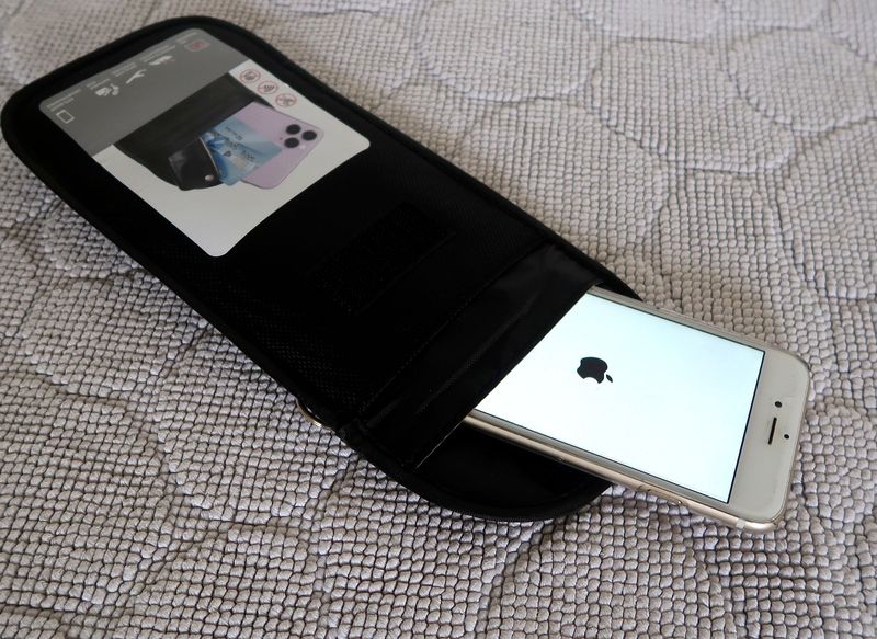 Étui-housse-pochette stop signal RFID, pour clés de voiture, téléphones.  Faraday -80 dB, 5G et autres fréquences dont GPS
