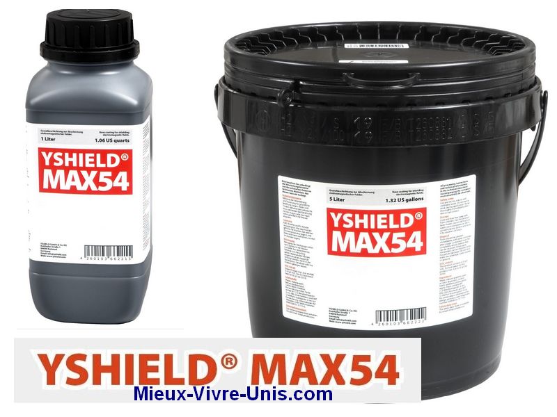MAX54  Peinture de blindage hautes et basses fréquences 1 et 5 Litres /  YSHIELD -49 dB MAX 54