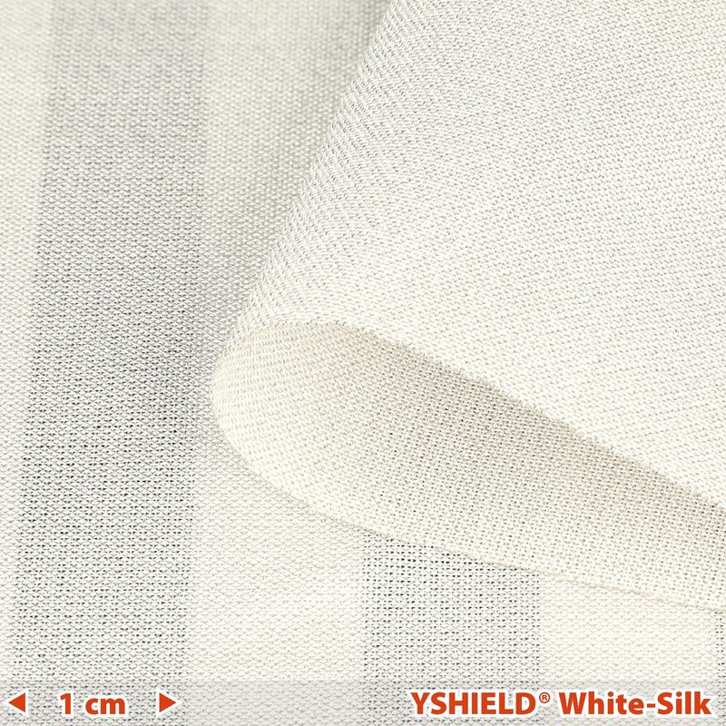 Tissu anti-ondes basses et hautes fréquences YSHIELD®  WHITE-SILK -54 dB Largeur 150 cm Réf 164