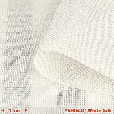 Tissu anti-ondes basses et hautes fréquences YSHIELD®  WHITE-SILK -54 dB Largeur 150 cm Réf 164