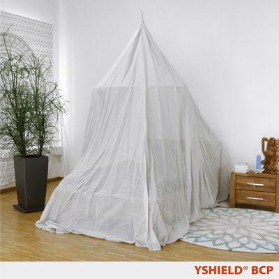 Baldaquin de protection pyramidal  / Lit simple / Lit double / YSHIELD® ARGENT-COTON Réf 209