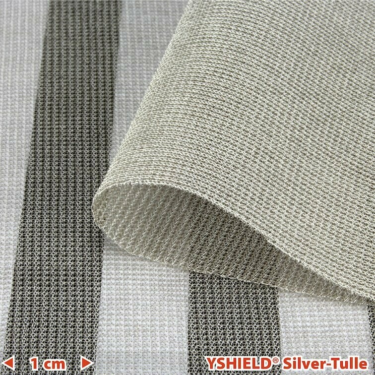 Tissu anti-ondes basse et hautes fréquences YSHIELD SILVER TULLE -50dB Largeur 130 cm Réf 124