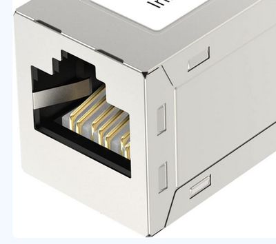 Coupleur blindé en métal pour câble ethernet RJ45 femelle/femelle catégorie 6 A Coupleur blindé en métal pour câble ethernet RJ45 femelle/femelle catégorie 6 A