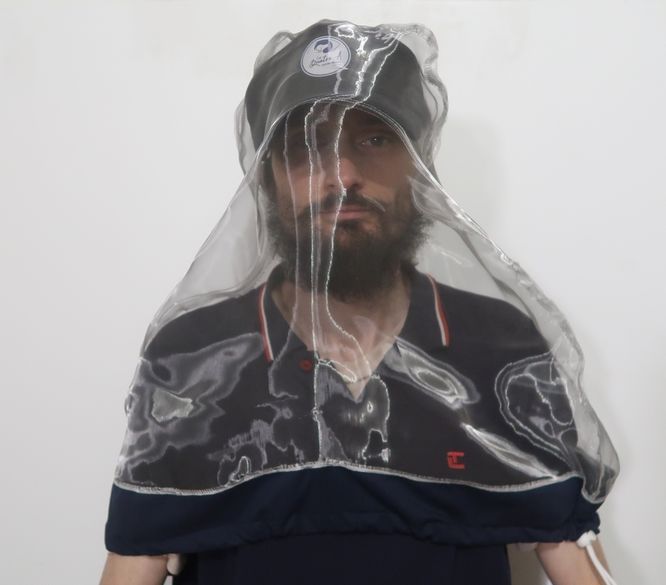 Protection du visage, voilette anti-ondes "Headnet" -50 dB, Adamantan BIOLOGA 100% acier inoxydable finition SIMPLE Réf. 51