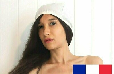 Charlotte mixte sous bonnet sous chapeau anti-ondes hautes et basses fréquences  VENTUS UNE EPAISSEUR -47 dB / 50 Hertz, Linky , 2G, 3G, 4G, 5G ...  / fil et élastique naturel Réf 373