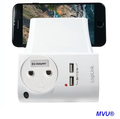 Chargeur 3 broches 10.5 W avec mise à la terre / Modèle 1A1F + support téléphone : USB-A + fiche de mise à la terre LogiLink® (version france) / Réf. 363 Chargeur 3 broches 10.5 W avec mise à la terre / Modèle 1A1F + support téléphone : USB-A + fiche de mise à la terre LogiLink® (version france) / Réf. 363