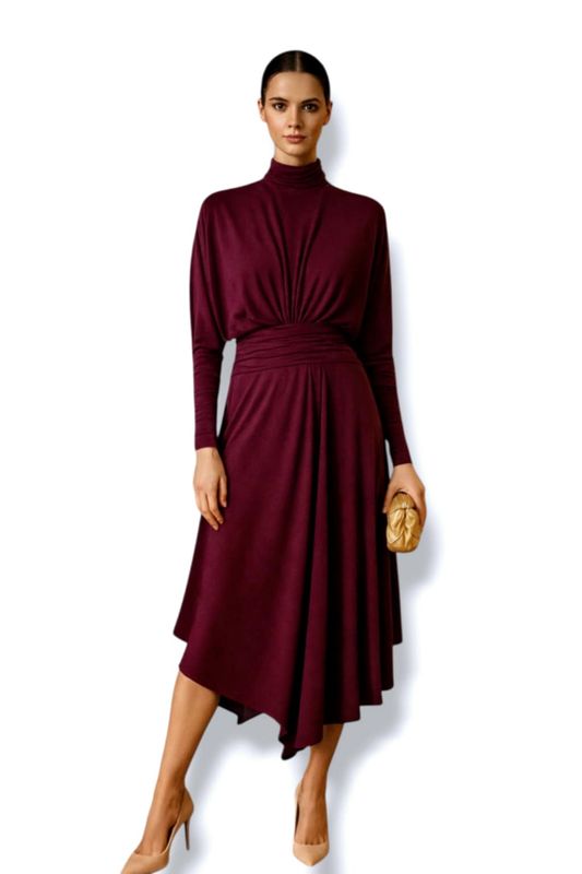 Haljina Marta-burgundy