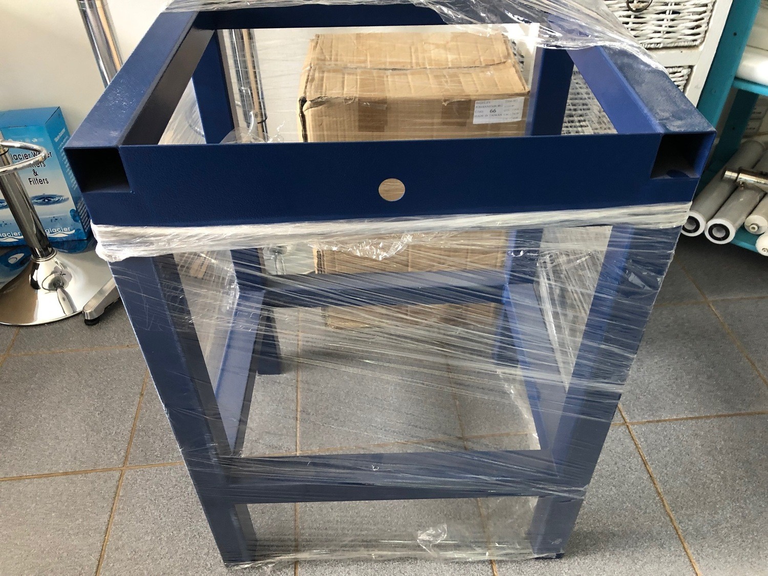 Black Mild Steel Table With Granite Top