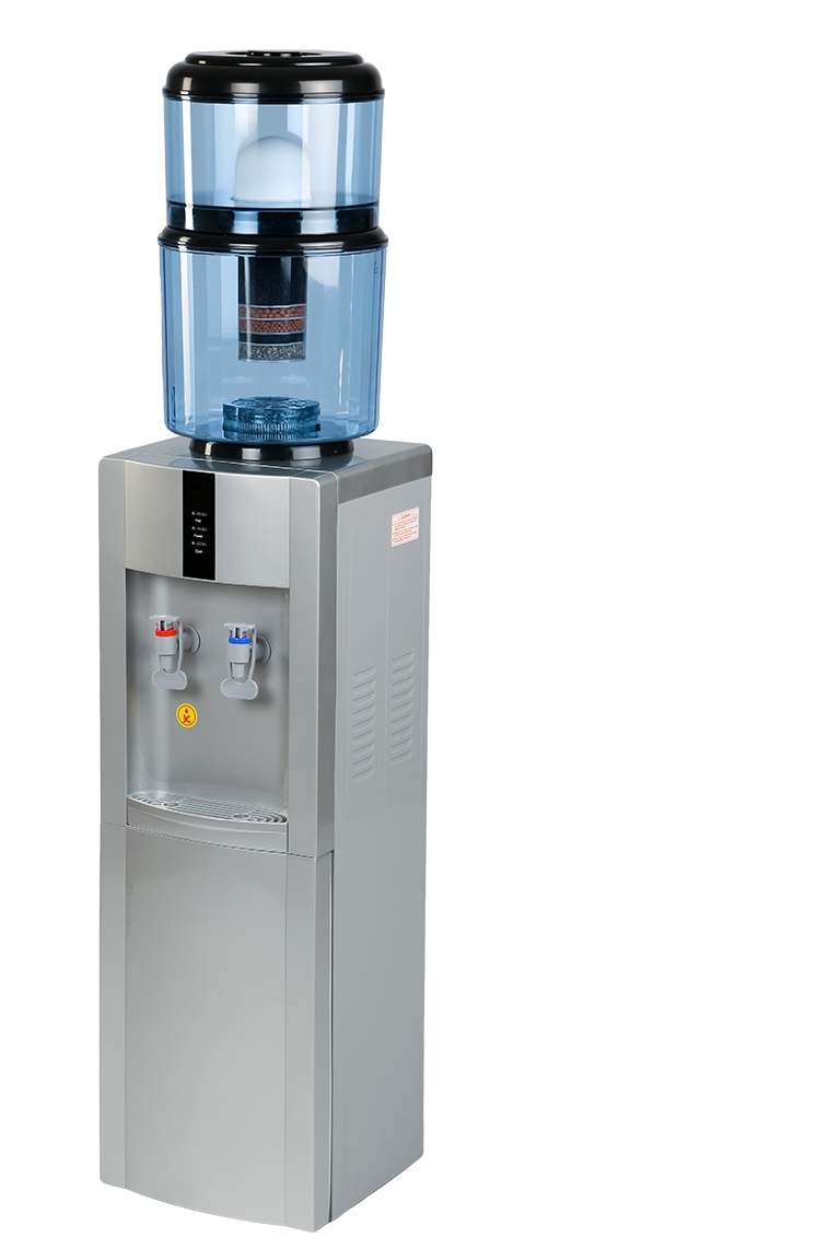 Hot &amp; Cold Water Dispenser plus PVC Filtration System On-Top-Of-Dispenser.