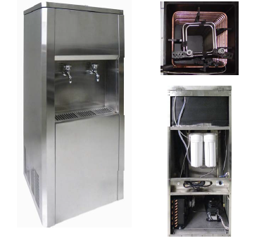 Industrial  80 Liter Per Hour Stainless Steel Water Fountain Unit with two Taps