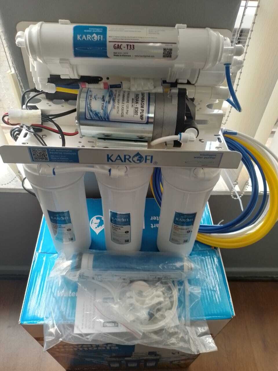 5 Stage Reverse Osmosis Water Filter System With Booster Pump.