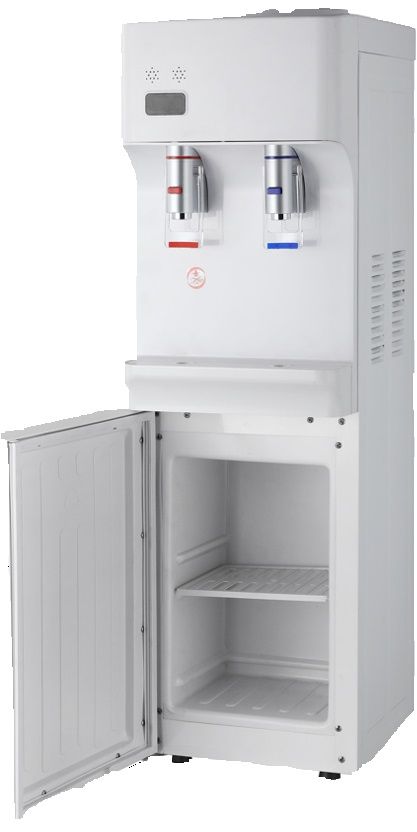 Floor Standing Hot &amp; Cold Water Dispenser White + Storage Compartment.