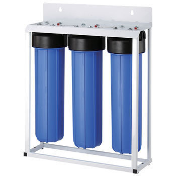 3 Stage 20&quot; Big Blue Water Purifier with White Stand + 3 X 20&quot; Filter Cartridges