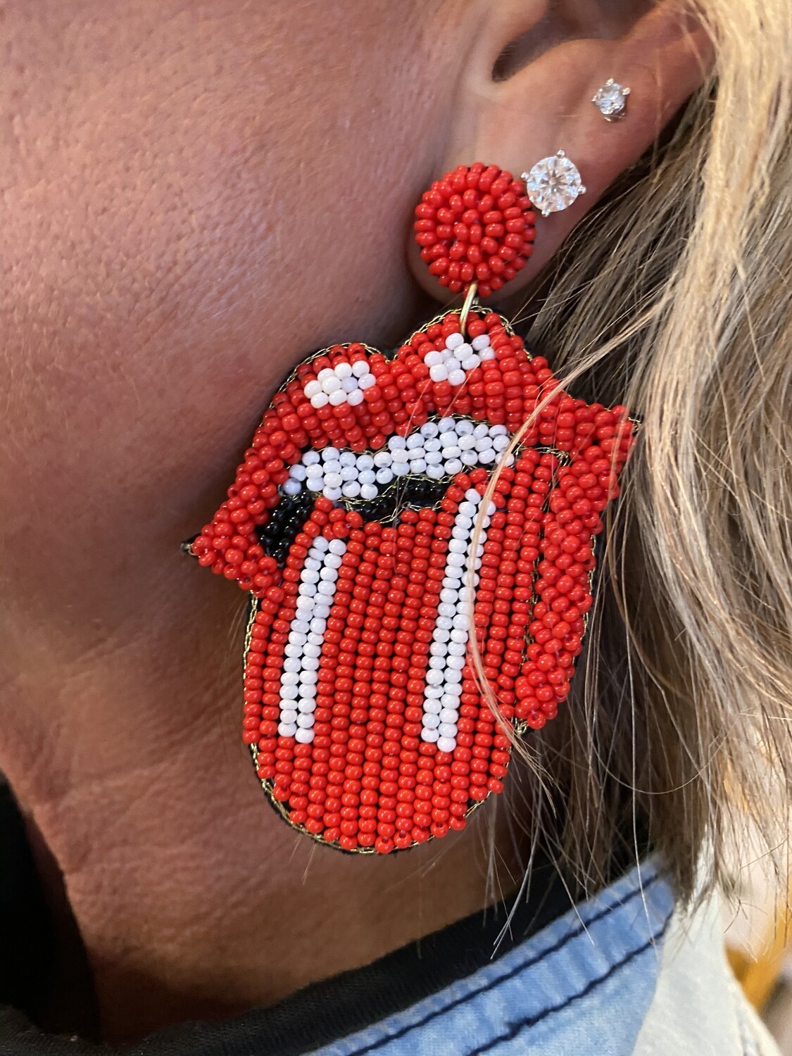 Rolling Stones Beaded Earrings