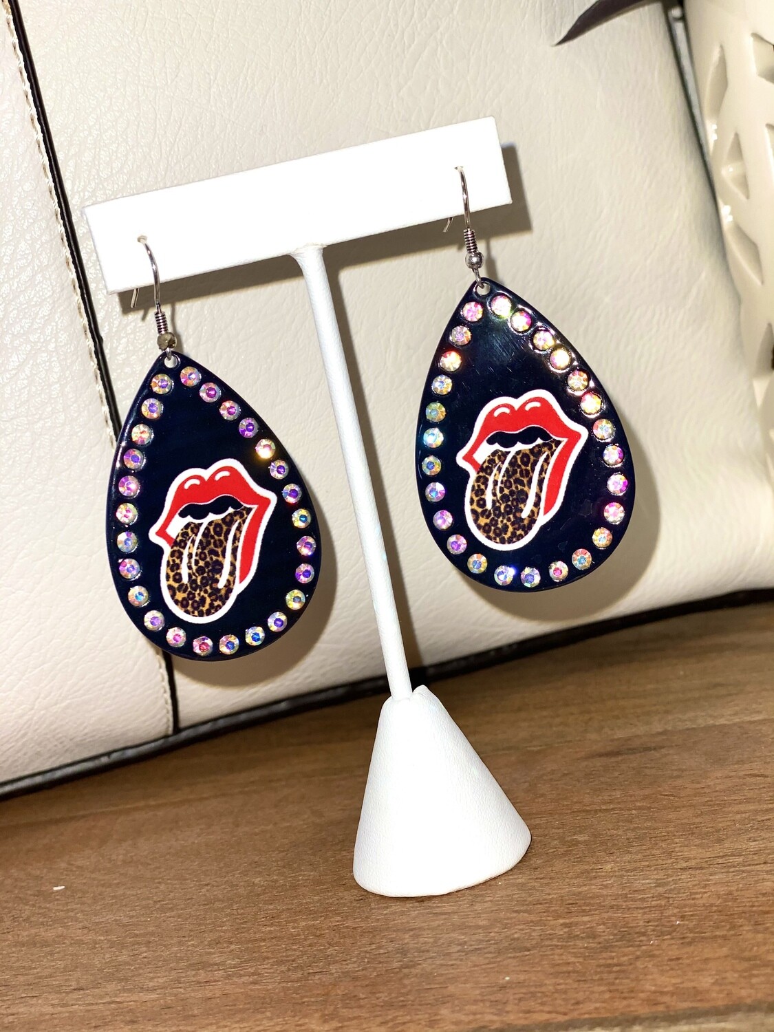 Jeweled Rolling Stones Earrings