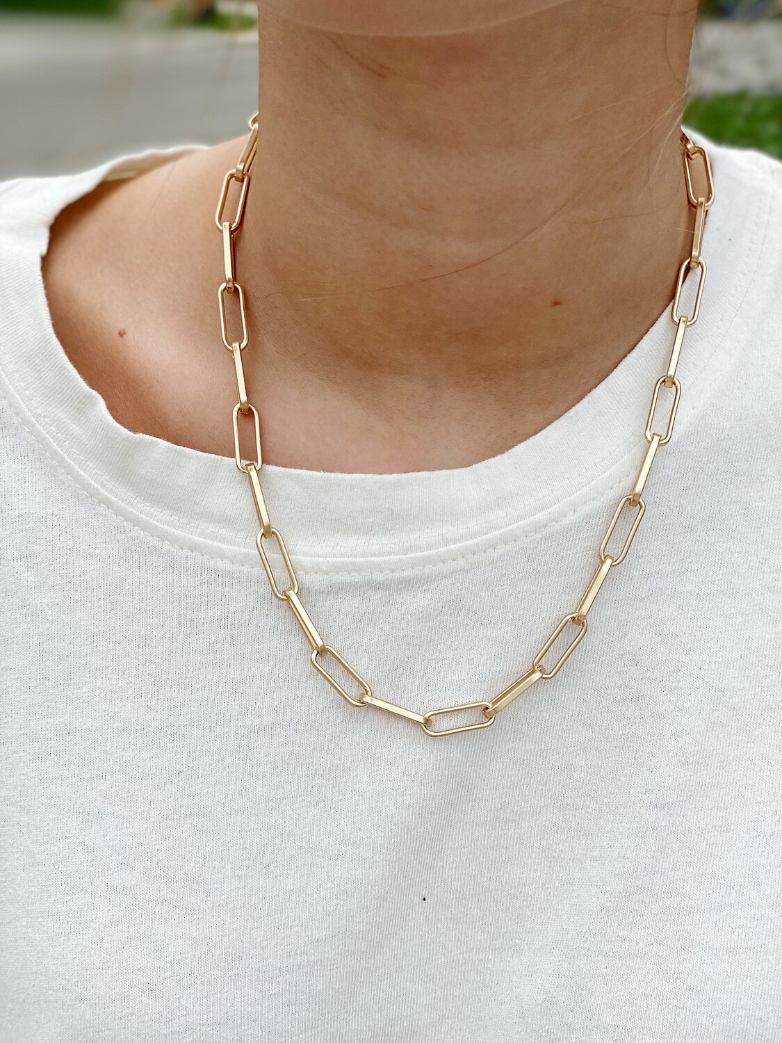 17-19" Matte Gold Chain Necklace