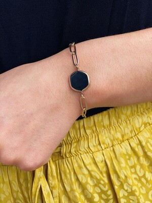 Black Stone Chain Bracelet