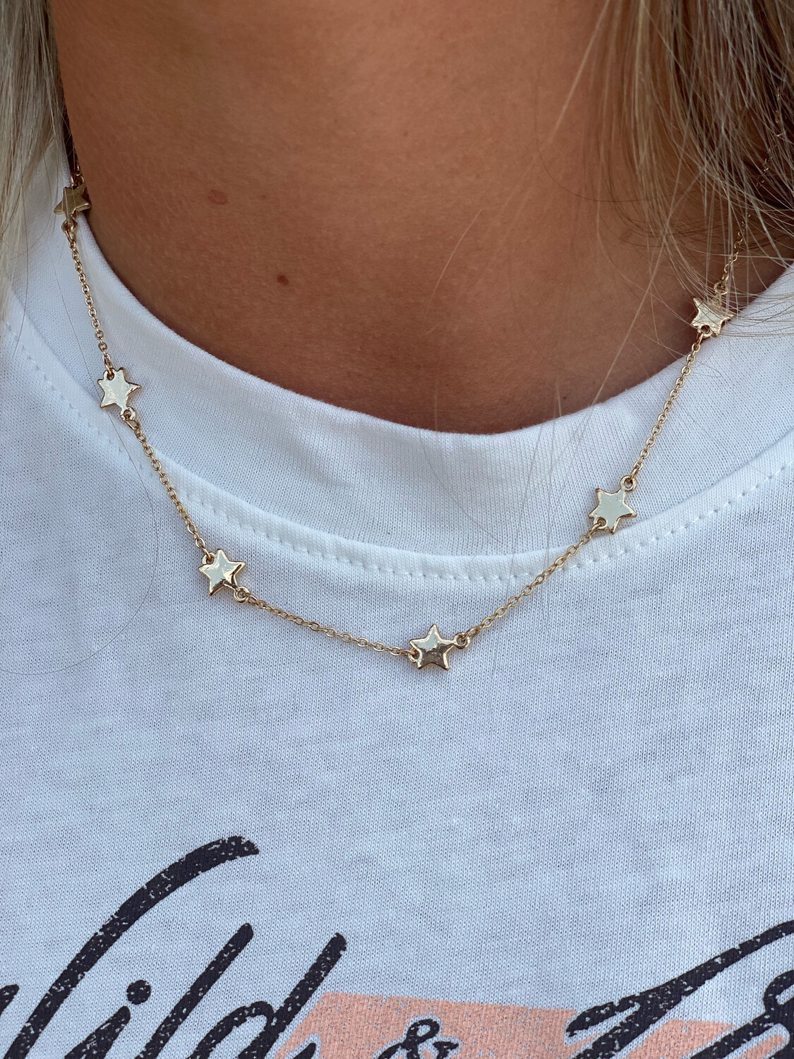 Gold Star Link Necklace