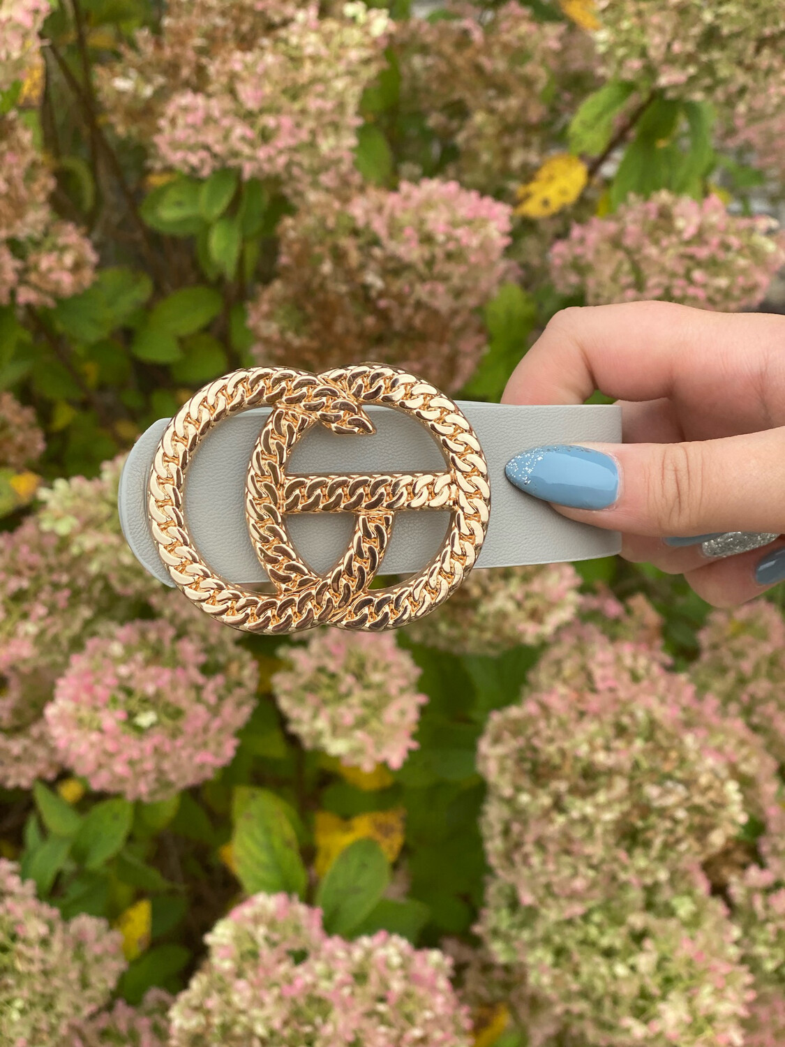 Grey Chain Link Gold Belt 