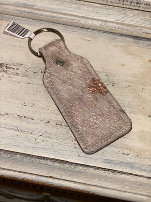 Rose Gold Leather/Cowhide Keychain