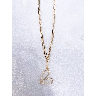 Lily Heart Necklace - Gold Plated, Handmade