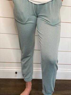 Dust Mint Ribbed Joggers 