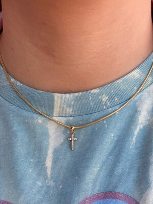 Gold Jeweled Cross Necklace