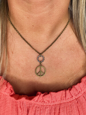 Brass Peace Necklace