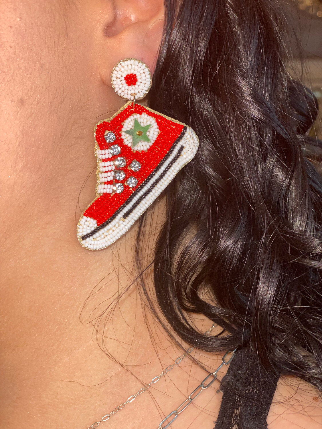 Red Star Sneaker Earrings