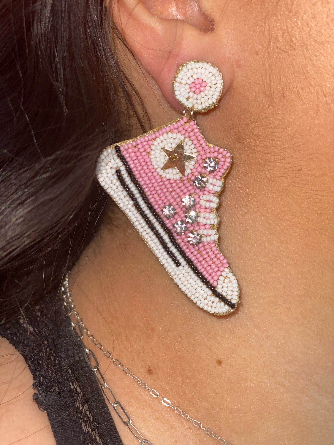 Pink Star Sneaker Earrings