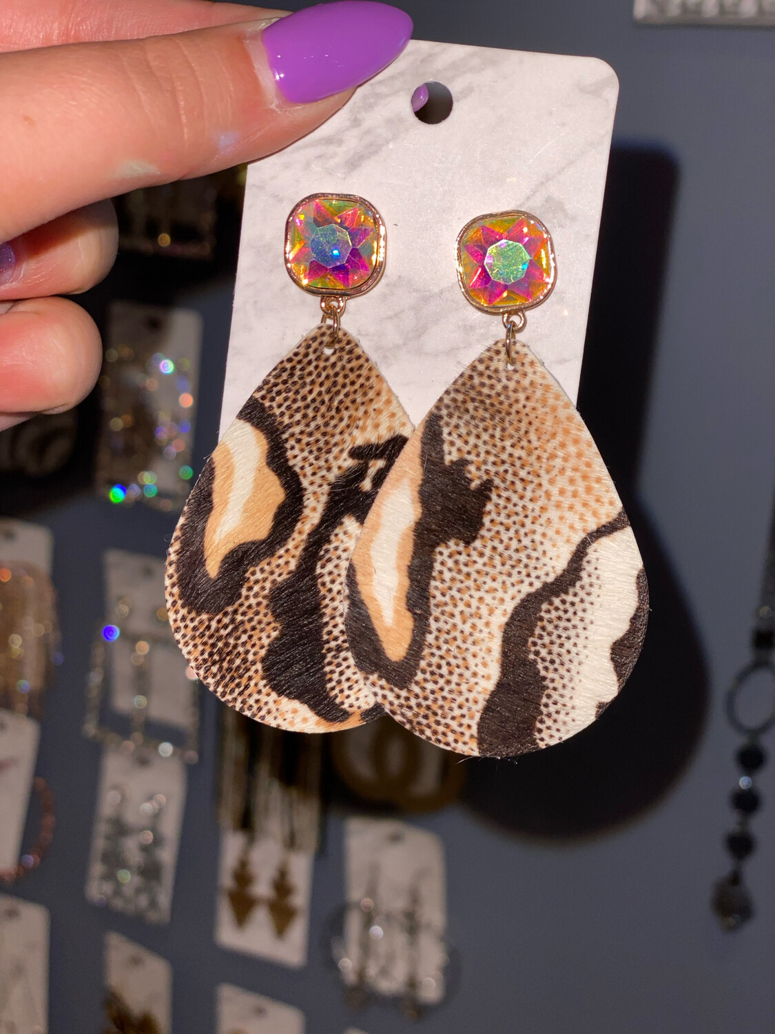 Camo Mix Jewel Post Earrings