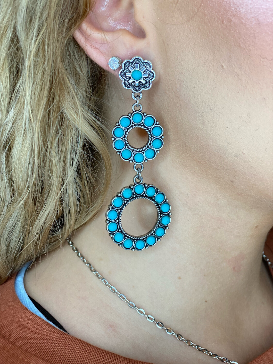 Turquoise Tiered Earrings